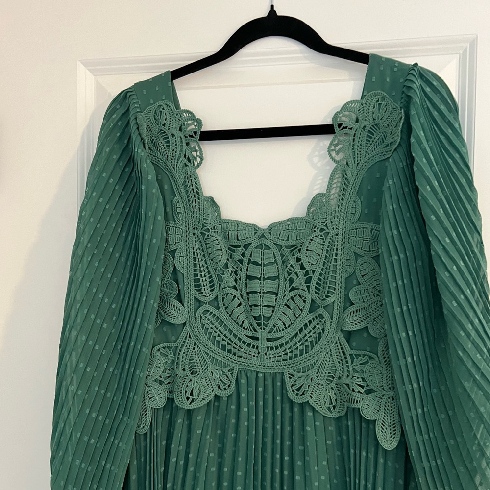 ASOS Elegant Green Lace Detail Dress